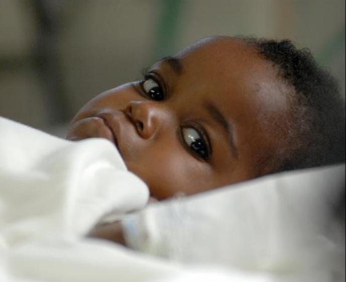 图片说明：5岁以下非洲儿童是疟疾高危人群。图片来源：WHO