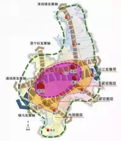 宁镇扬大都市区总体空间格局图片来源：新华日报