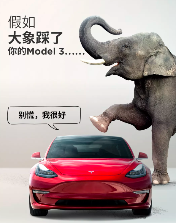 特斯拉model3车型的海报。