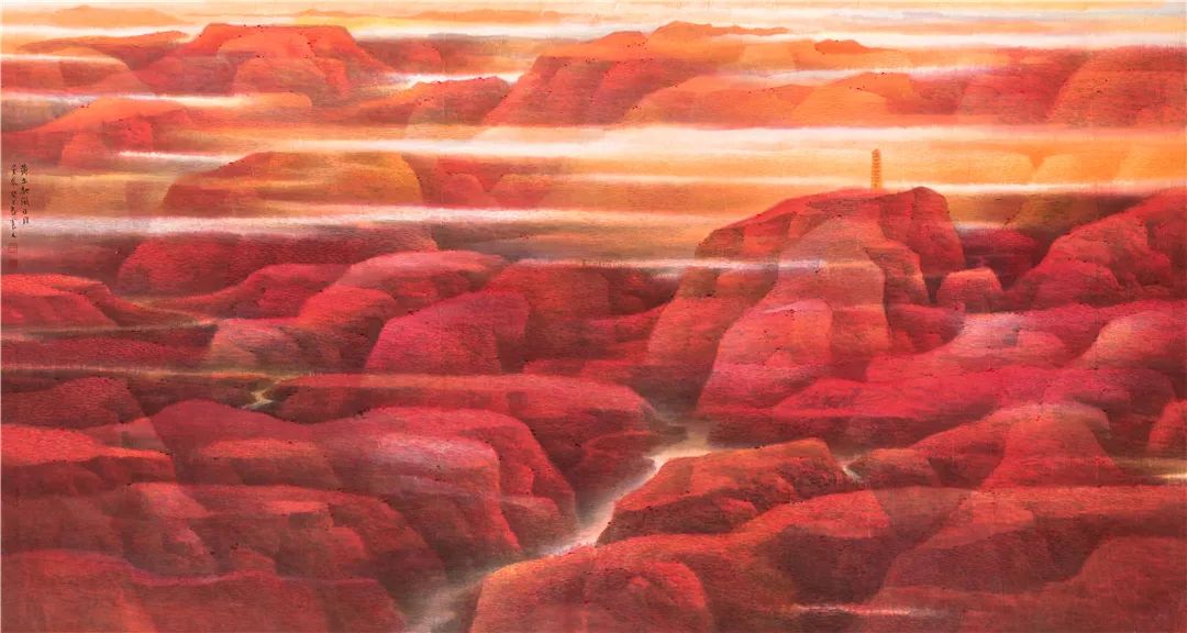 当石库门对画宝塔山红色基因与延安精神碰撞出全新艺术火花