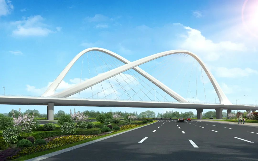 &nbsp;△跨临港大道景观桥效果图