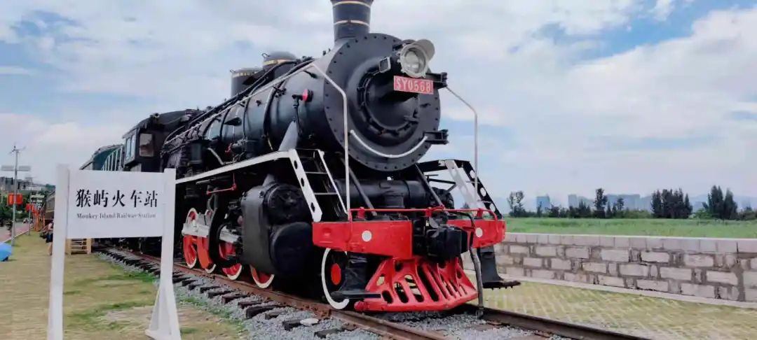 驶入猴屿乡红安湿地公园,在湿地旁,与上世纪60年代的火车一起拍照打卡