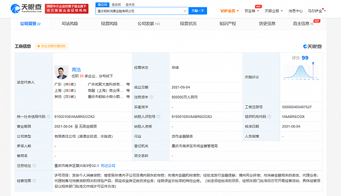 蚂蚁消费金融公司正式成立，宁德时代投资6.4亿参股