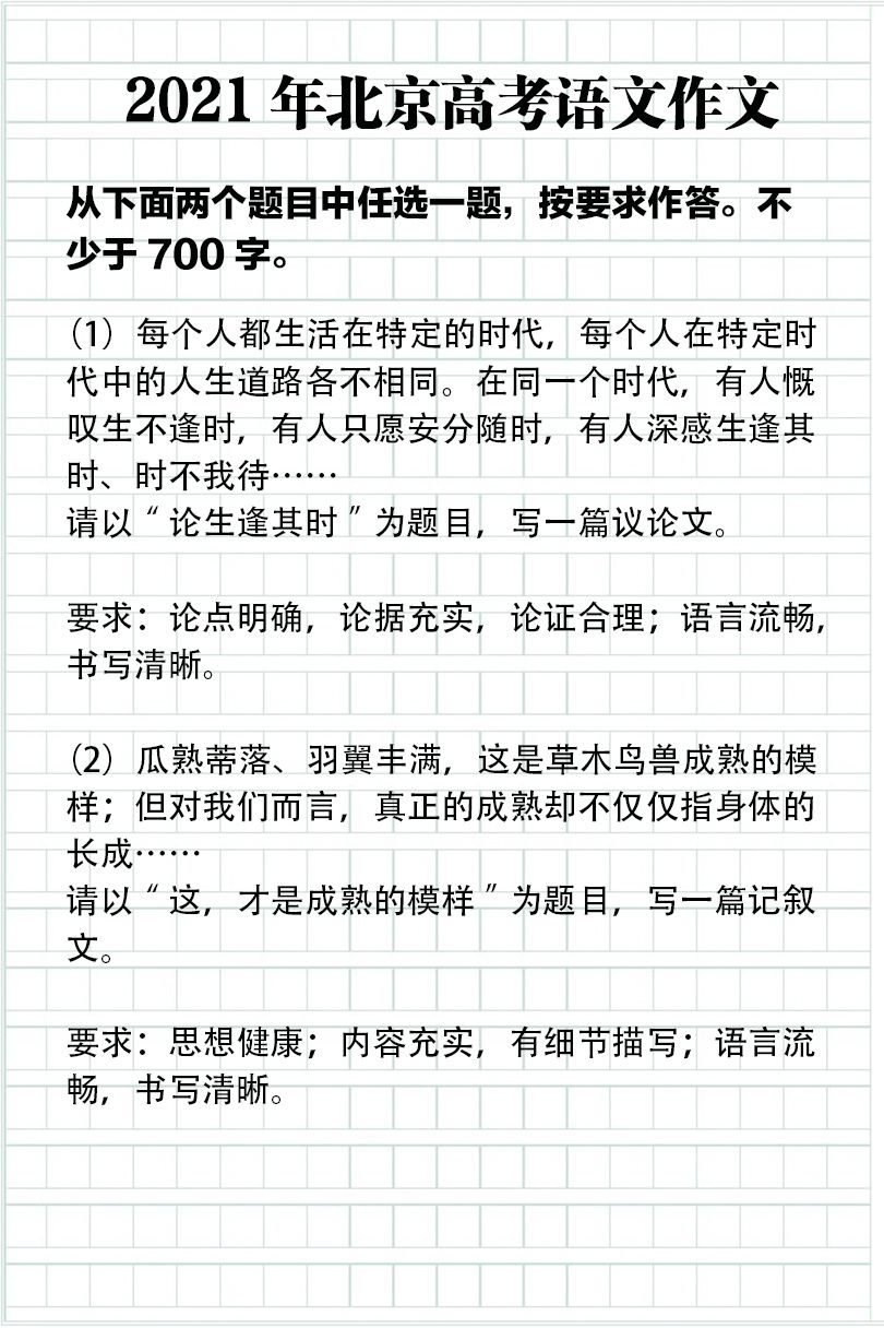 一起来看！2006-2021年北京高考语文作文题目大盘点