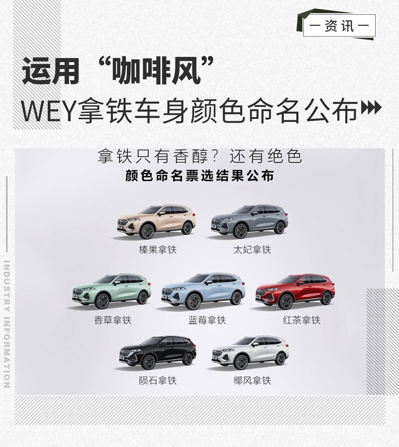 “咖啡风” WEY拿铁车身颜色命名公布