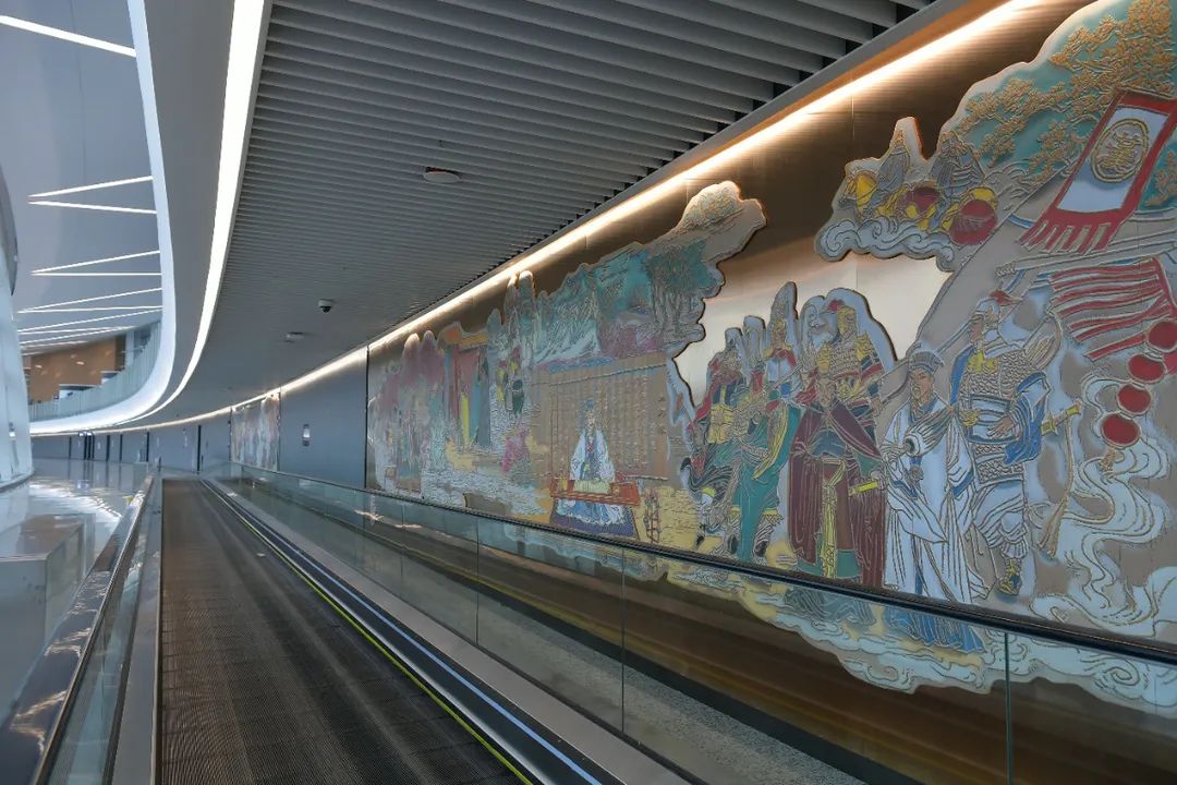 李嘉诚首都机场壁画图片