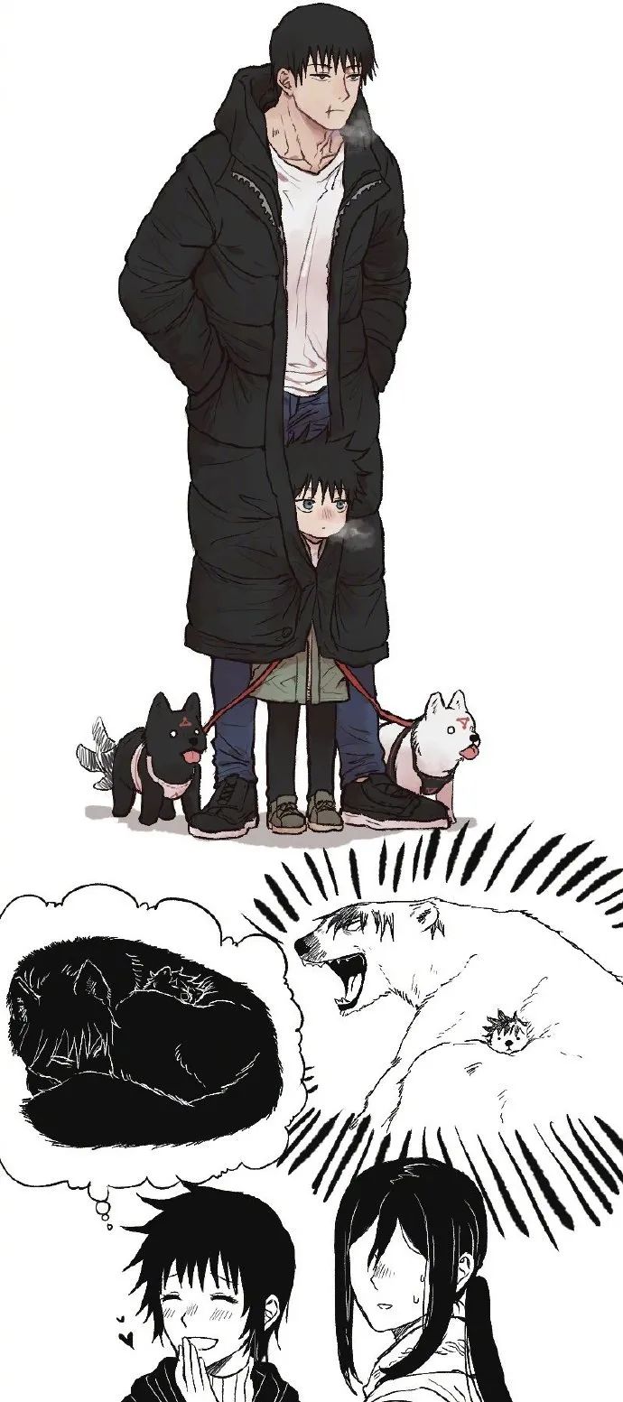 伏黑惠与式神日常插画!真是好热闹的生活!