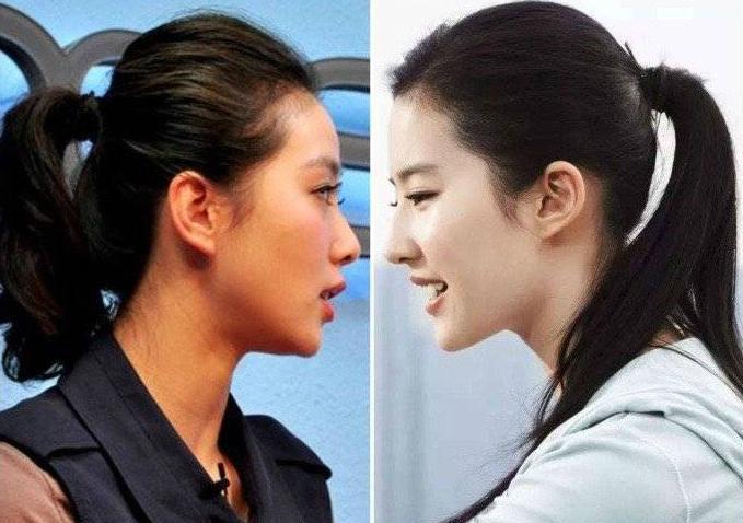 刘诗诗扁头变圆头侧脸颜值飙升女明星都开始武装到后脑勺了