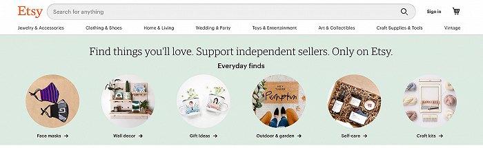 Etsy产品主页截图 来源：Etsy官网