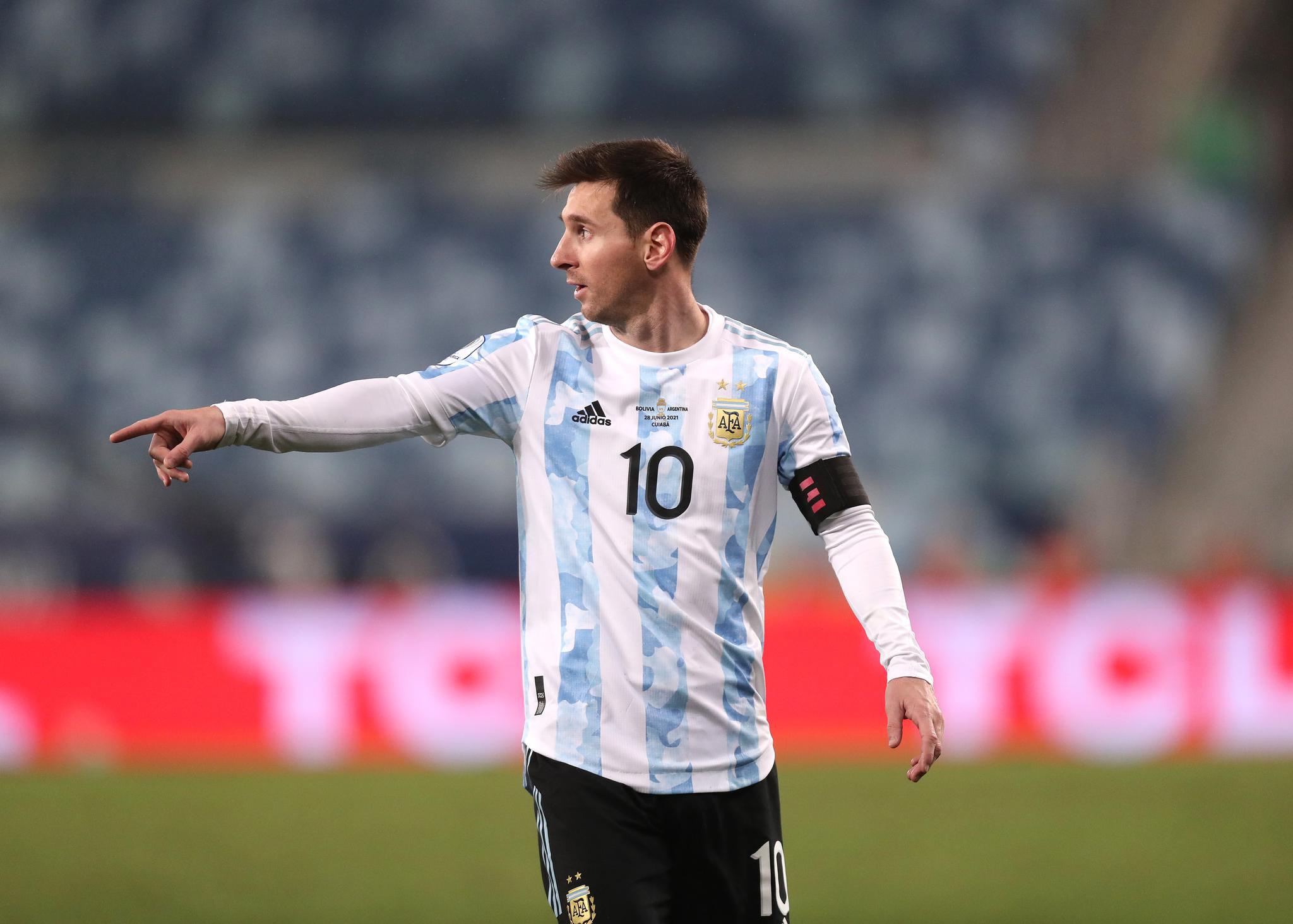 梅西正代表阿根廷队征战美洲杯。