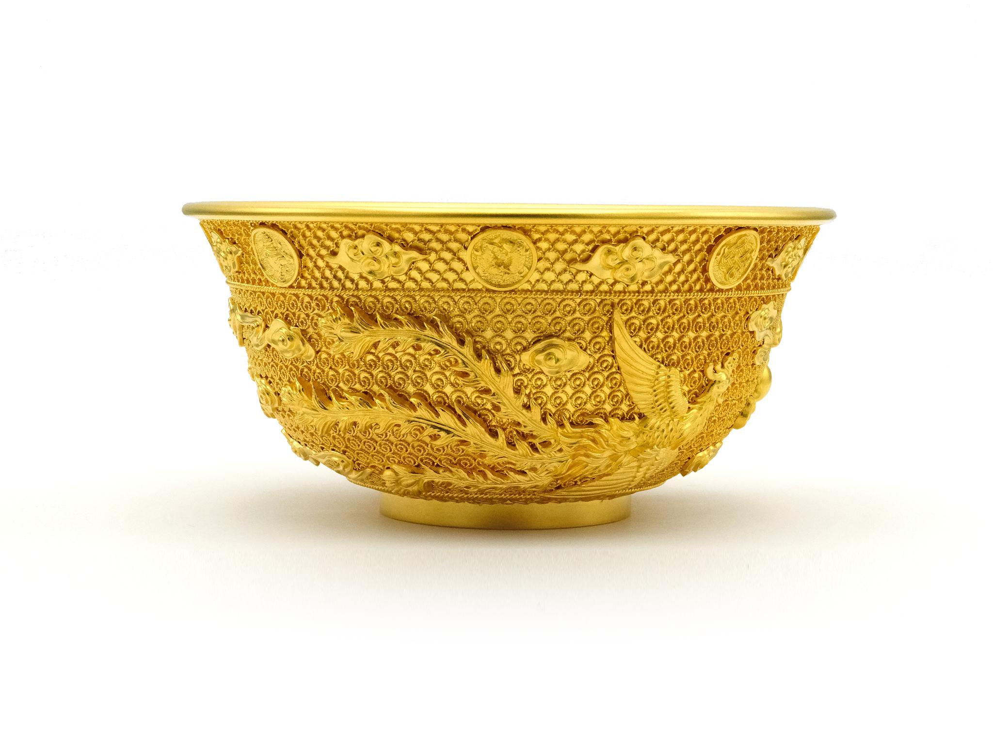 盛世金碗龙凤呈祥祥瑞永霖系列花丝作品历久弥新