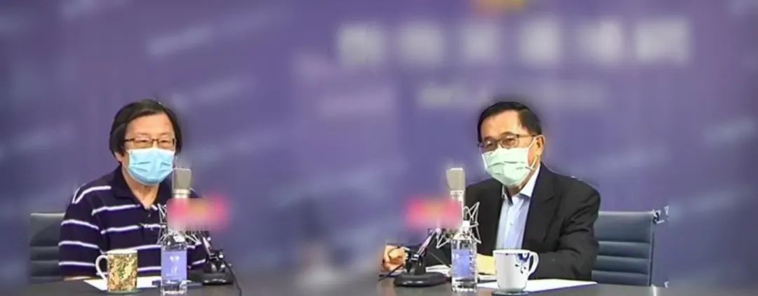 邱义仁（左）7月4日接受陈水扁（右）广播专访。图自直播画面