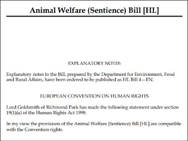 英国政府提交的《动物福利（感知）法案》 英国议会网站（parliament.uk）截图