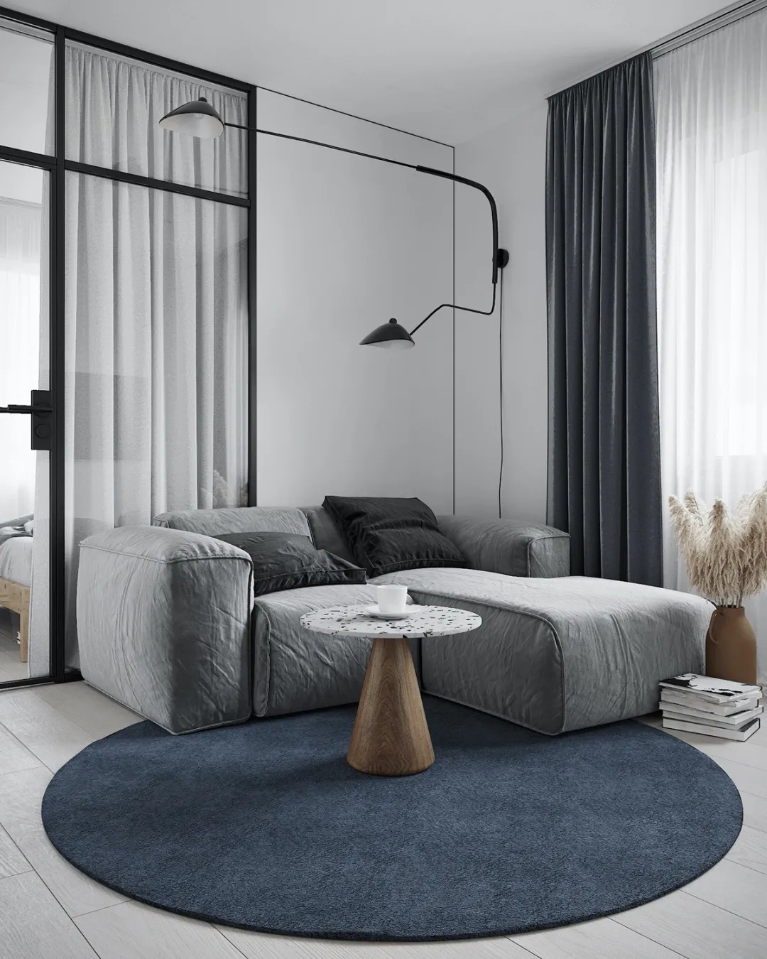 49㎡精致冷淡风公寓显大两倍都不止