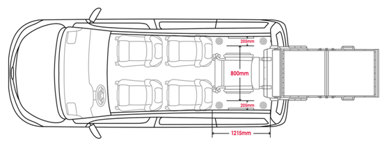 无障碍出租车内部构造俯视图