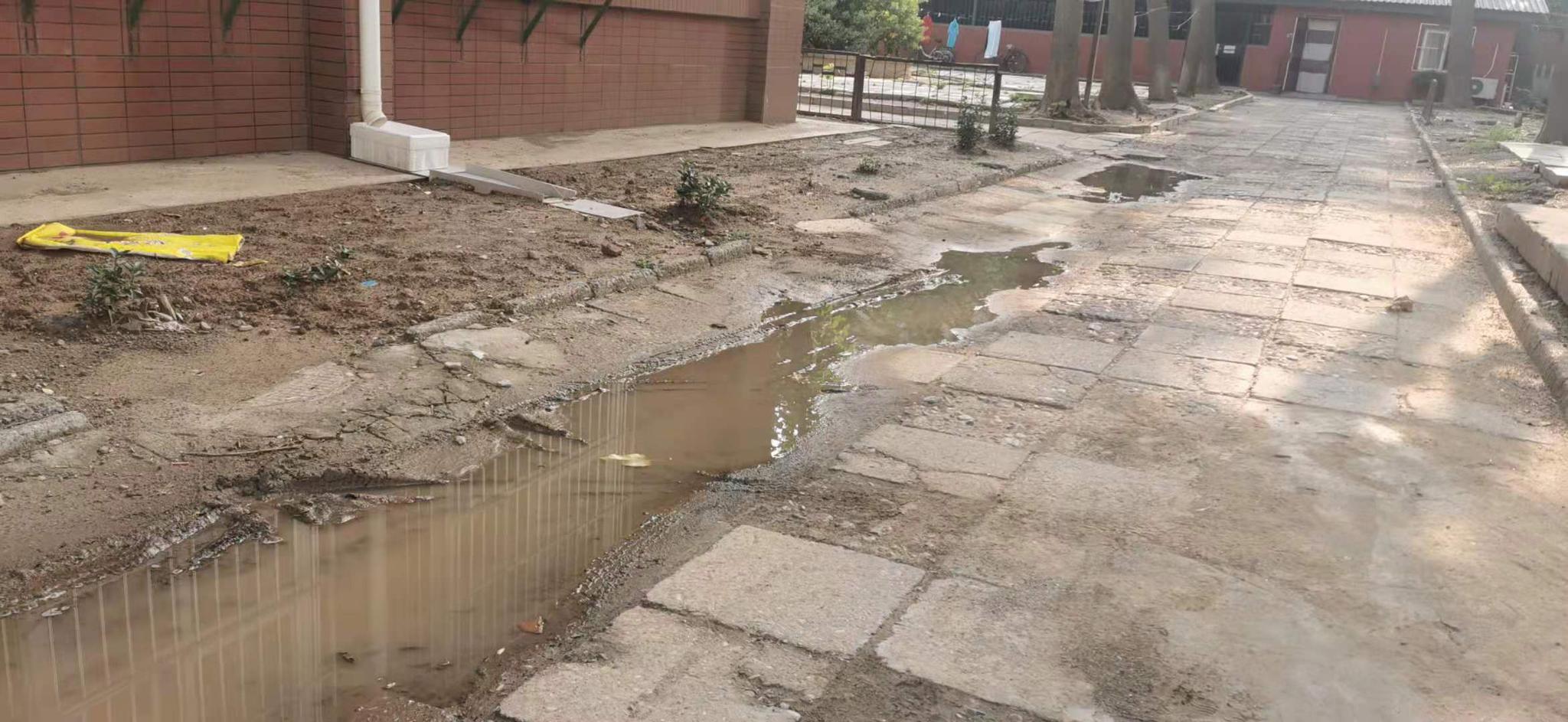 雨后积水院儿内一个水坑接一个水坑,产权单位这么说
