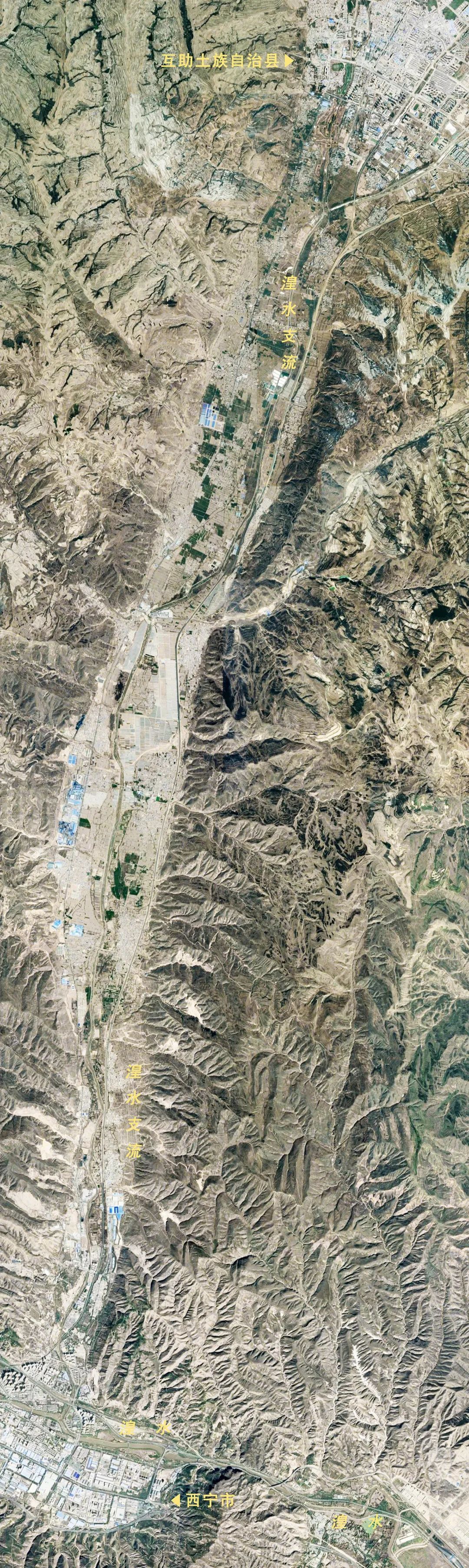 (图:google map)▼向下滑动下图,找到西宁和湟水干流湟水支流旁的小城