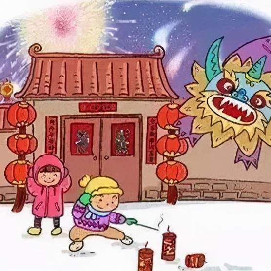 人们为了驱赶年兽,就想起在火中燃爆竹,用竹子的爆裂声使其远遁的办法