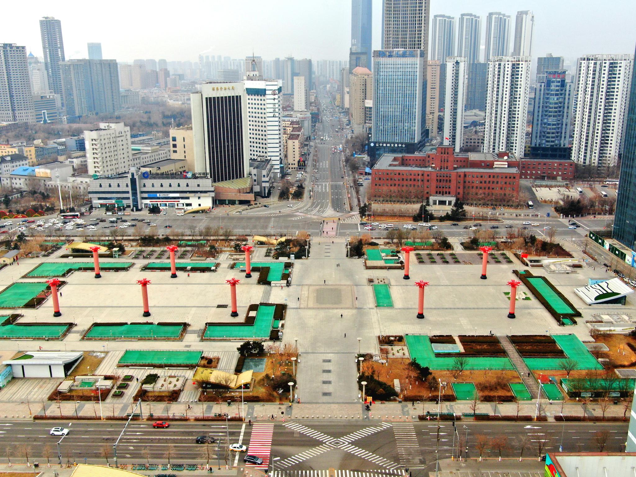 辽宁联合融媒体中心航拍辽宁航拍元旦中的沈阳市府广场