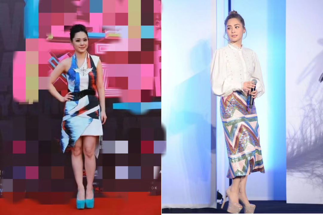 女神阿娇也因为身高经常翻车,由于身材娇小,所以早些年她出席活动总是