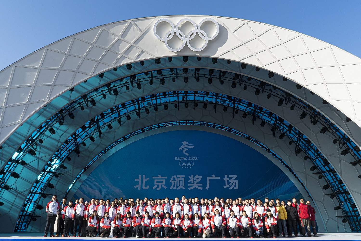 北京颁奖广场举行全要素演练场馆已具备赛时运行条件