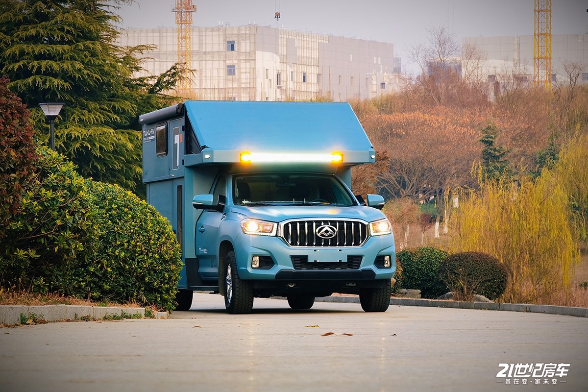 实拍国产途酷房车独家机械硬升顶技术能进地库带20t四驱