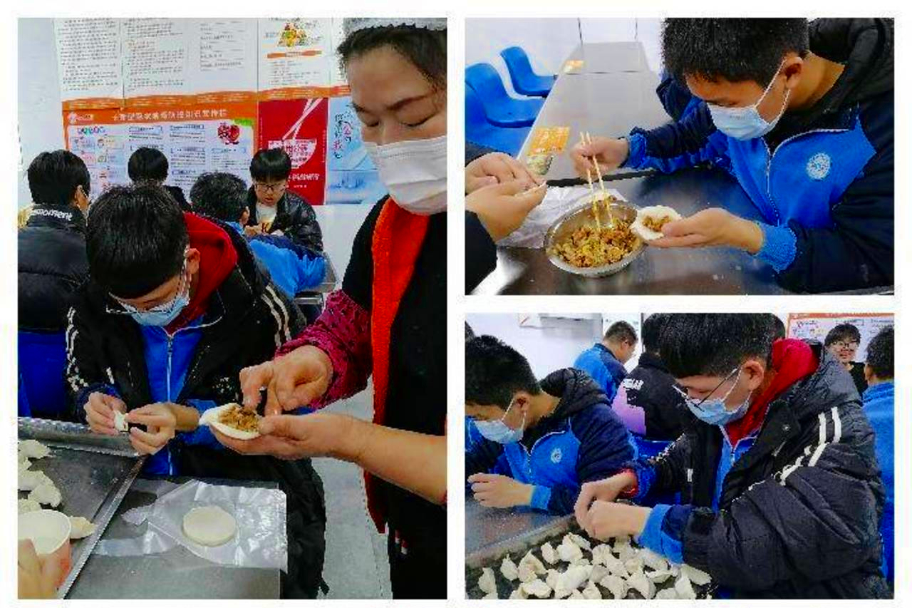 写春联,包饺子,武汉市弘桥中学师生,元旦送上新年祝福|春联|饺子|师生