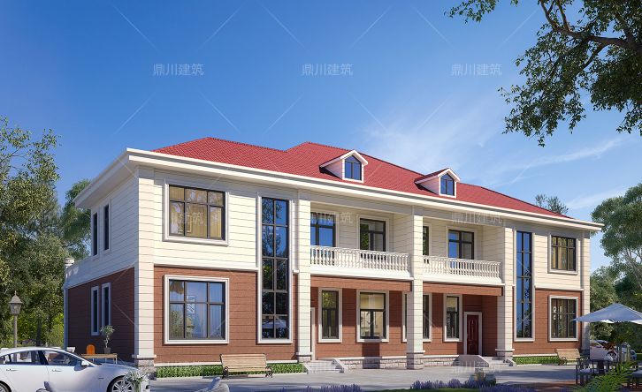 4套带车库的双拼别墅相互独立又省宅基地居住生活互不干扰