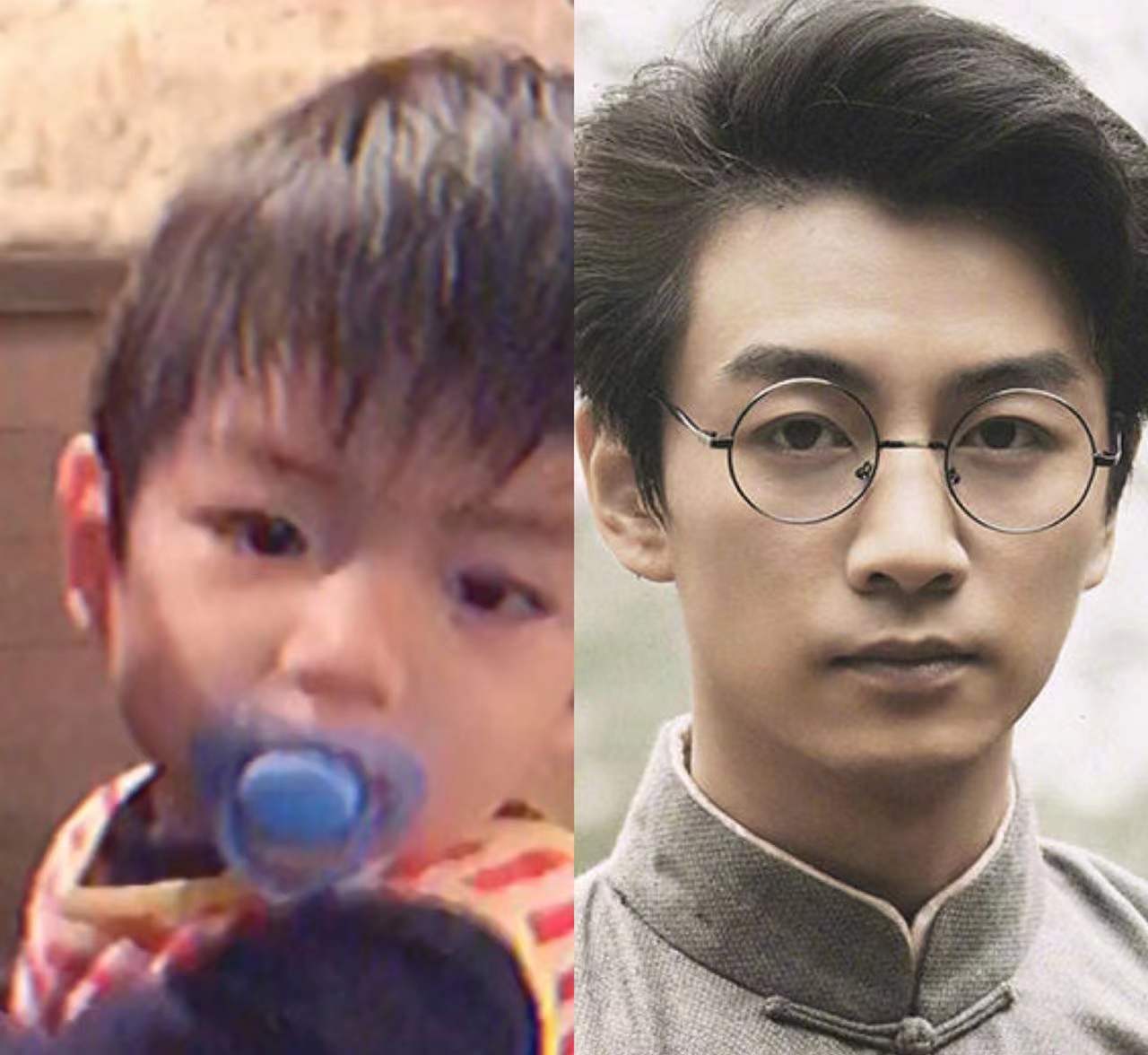 陈妍希还晒出儿子小时候的照片,看起来很帅气,眉眼非常像陈晓,而且