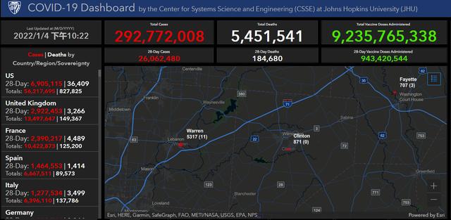全球疫情动态「1月4日」：世卫组织监控新变种病毒 美国续刷单日确诊病例数新高休闲区蓝鸢梦想 - Www.slyday.coM