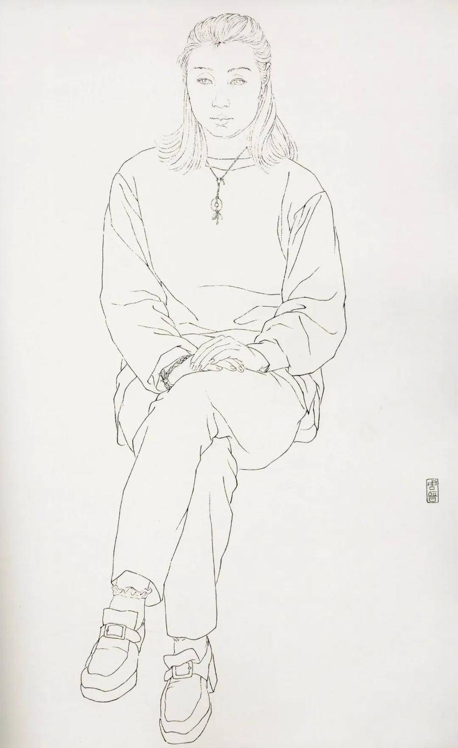 李佳像邓先仙 绿毛静 凝眉声暂歇(线描稿)林皖 老人(写生)孙磊 蝶恋花