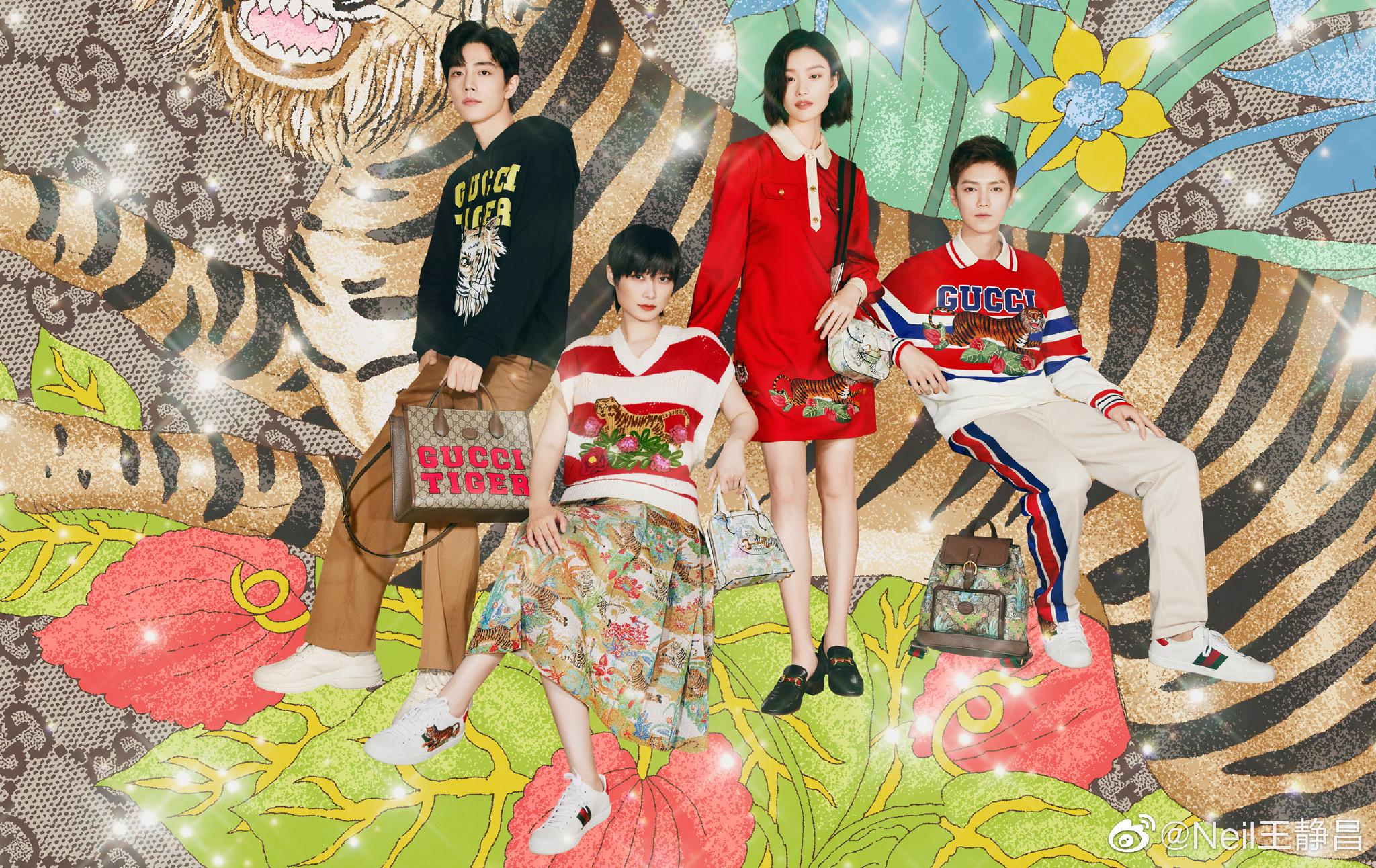 gucci的明星家族团队实力挺雄厚肖战鹿晗李宇春倪妮