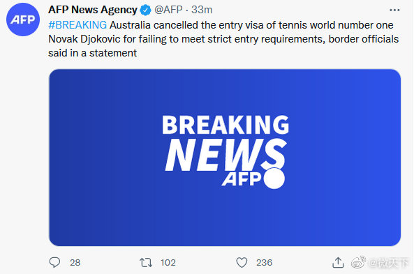 澳大利亚取消德约科维奇入境签证休闲区蓝鸢梦想 - Www.slyday.coM 澳大利亚取消德约科维奇入境签证休闲区蓝鸢梦想 - Www.slyday.coM