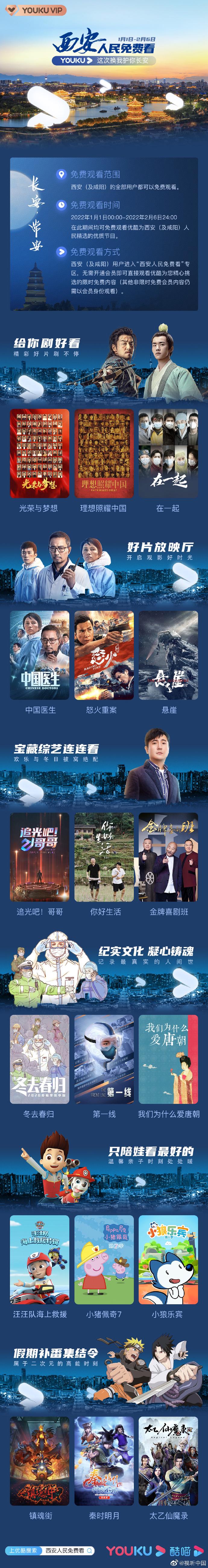 不止爱奇艺，西安、咸阳人民可免费观看优酷部分内容 1 个月休闲区蓝鸢梦想 - Www.slyday.coM