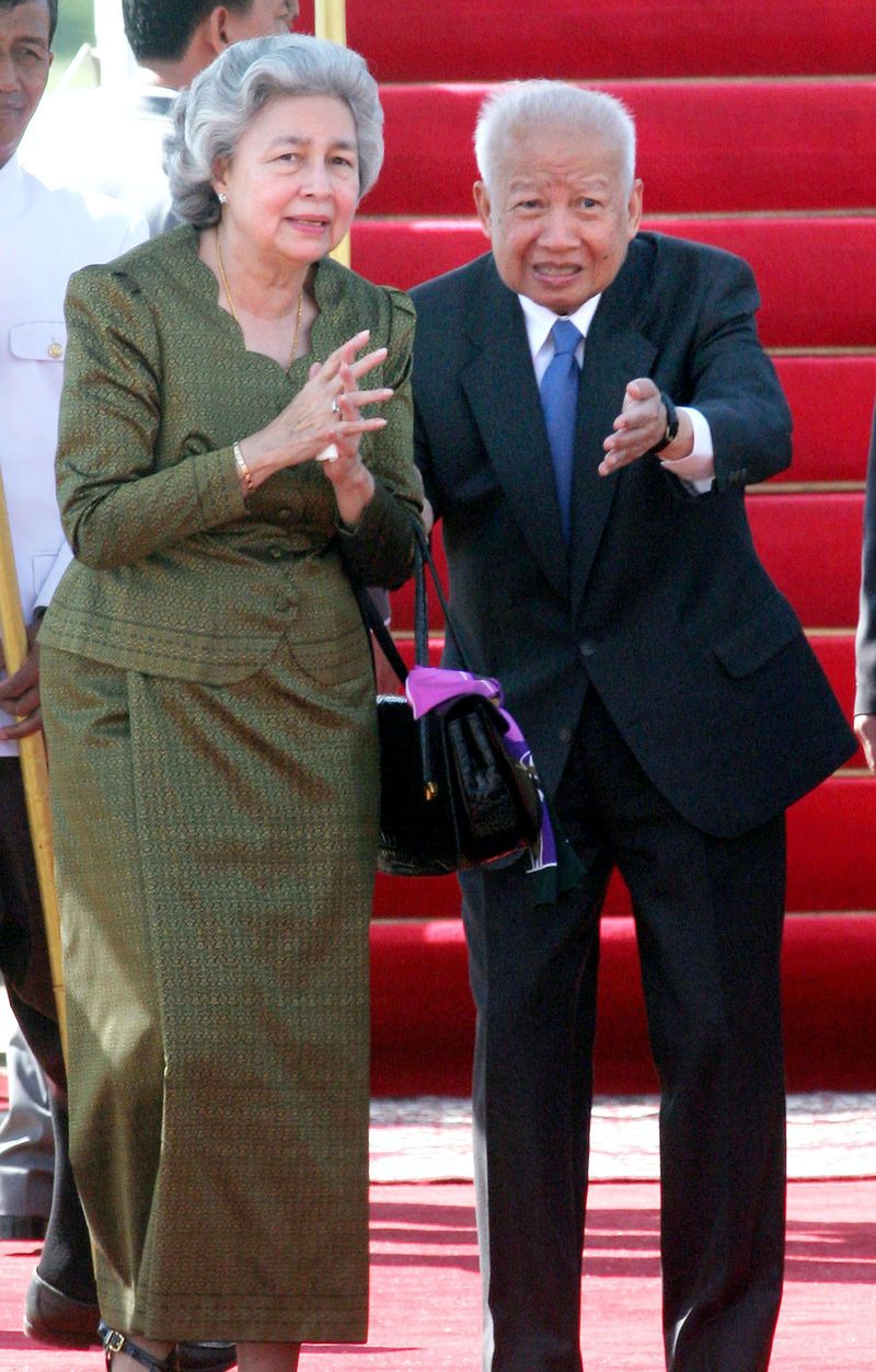 高级灰穿上身好迷人,配丝巾贼优雅|柬埔寨|莫尼列|太后_新浪新闻