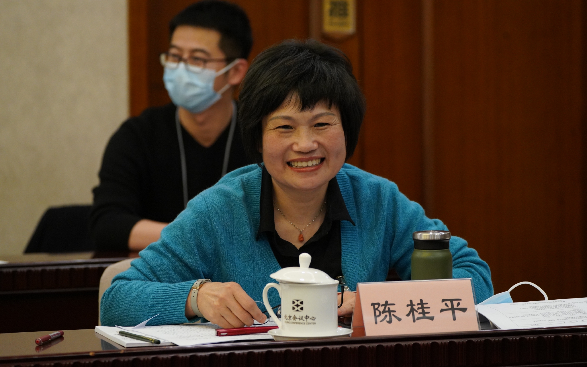 北京市人大代表,麦子店街道枣营北里社区居委会主任陈桂平.