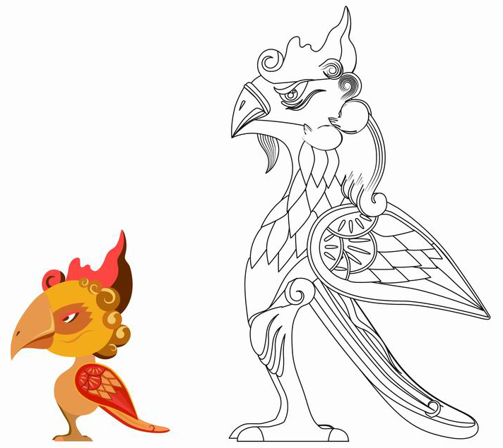 故宫博物院全景太和殿"五脊六兽"示意图.  龚唯 制图太和殿的小跑.