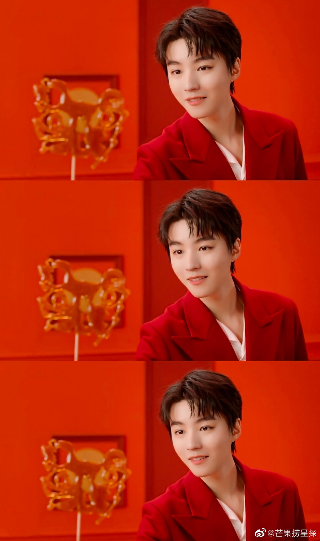 王俊凯 | cl中国新年大片 红西装 红场景,新年氛围感太强了