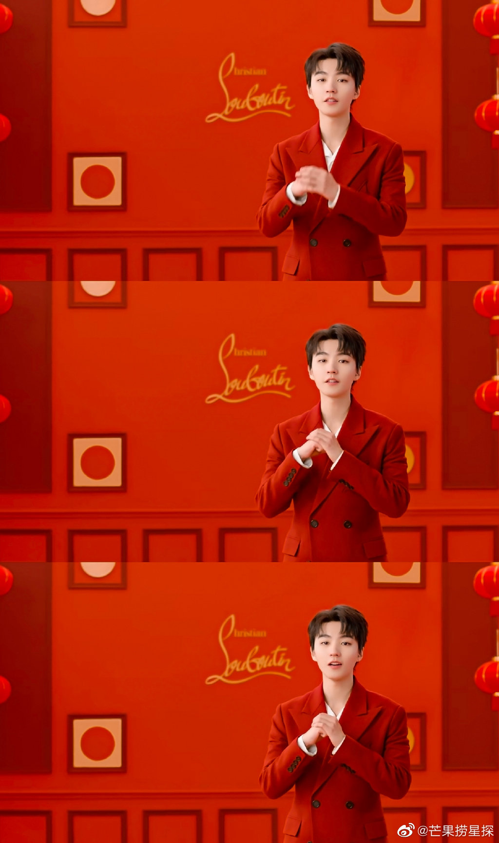 王俊凯 | cl中国新年大片 红西装 红场景,新年氛围感太强了