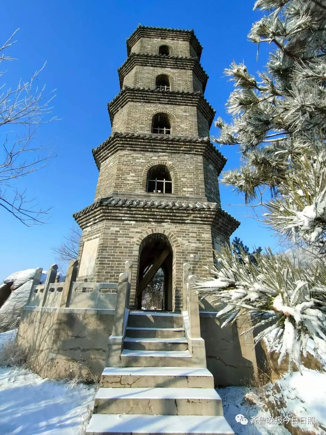 一场雪美了五莲大青山来看这银装素裹的人间仙境吧