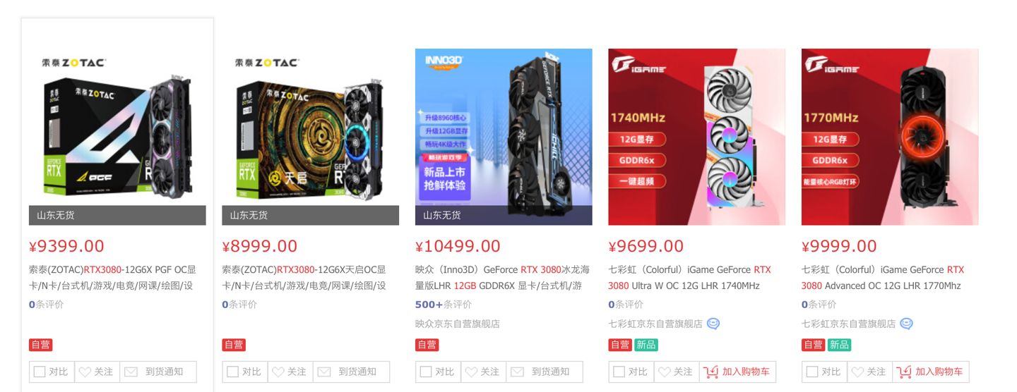 英伟达发布rtx308012gb显卡售价约9000元起