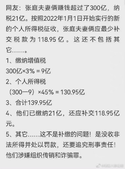 视点·观察|涉嫌传销再陷逃税风波，“微商教母”张庭夫妇最少补税118亿？