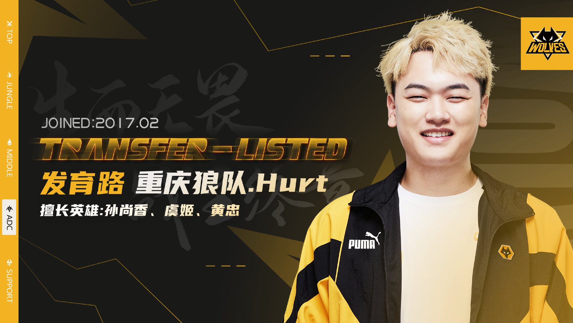 狼队电子竞技俱乐部王者荣耀分部人员变动公告休闲区蓝鸢梦想 - Www.slyday.coM