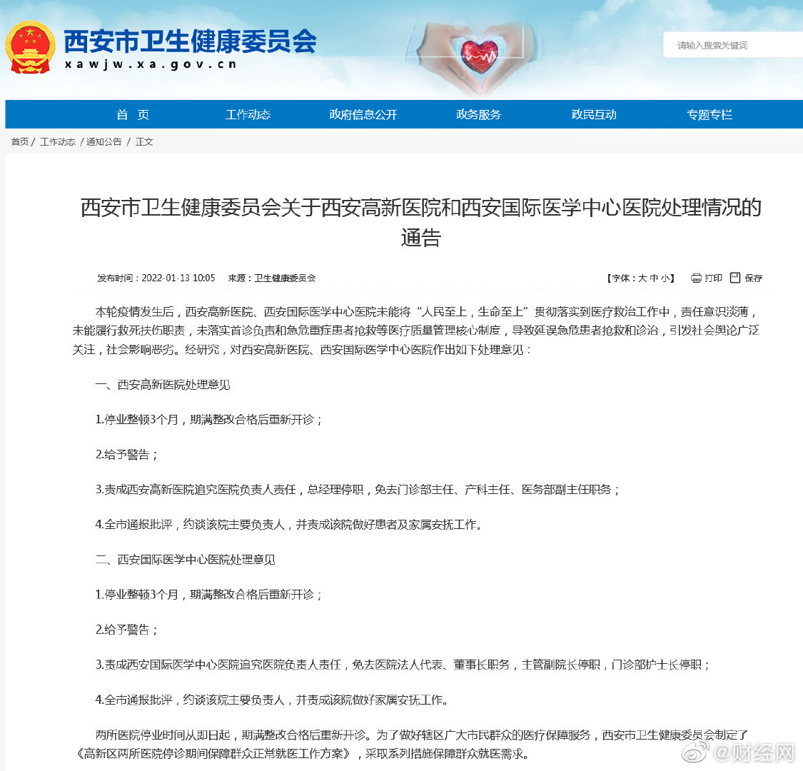 西安2家涉疫争议医院停业整顿3个月，多人被免职休闲区蓝鸢梦想 - Www.slyday.coM