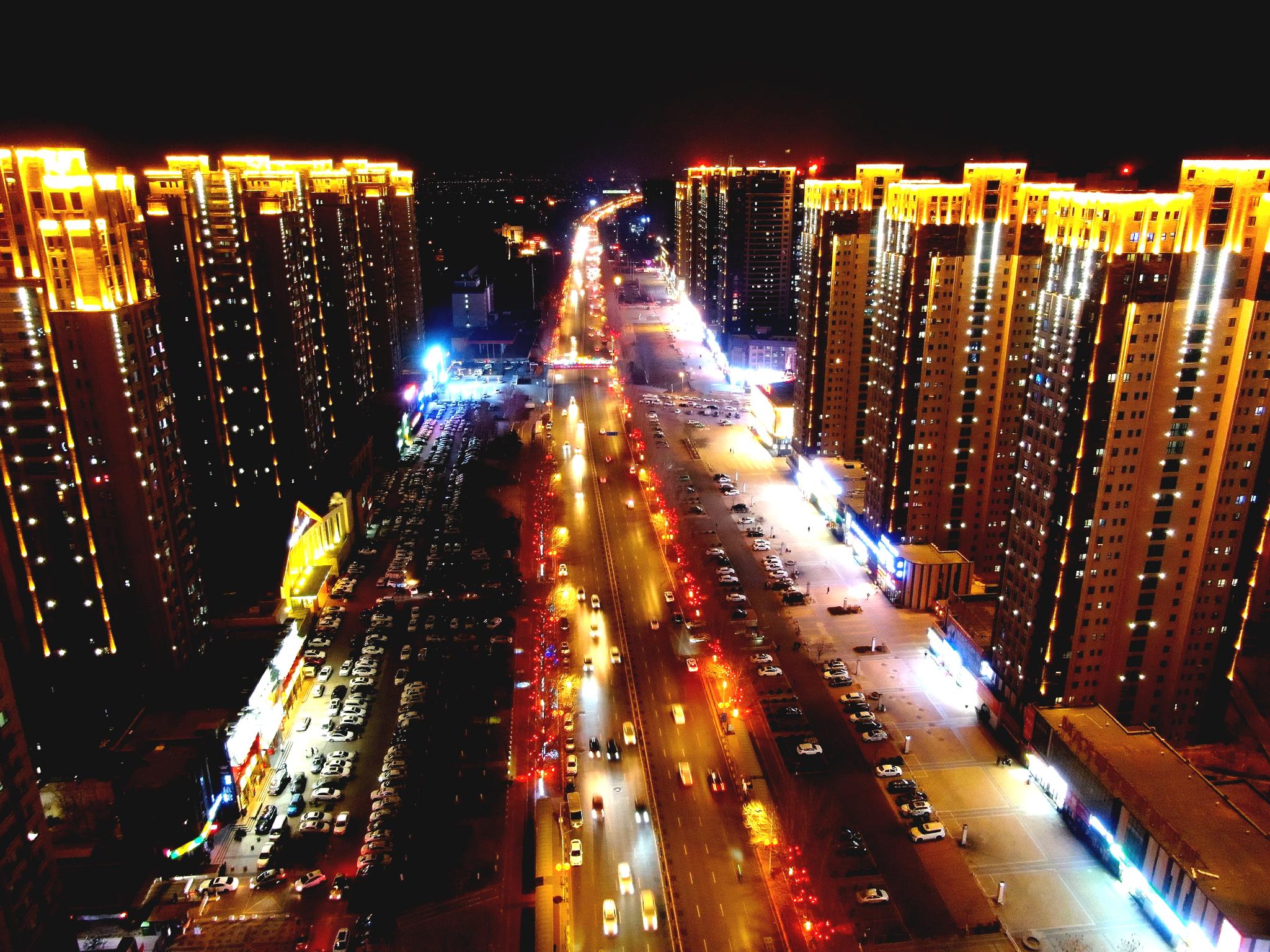辽宁联合融媒体中心航拍辽宁航拍沈北道义大街夜景