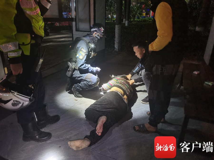 儋州一醉酒男子昏倒路边口吐白沫呼吸微弱
