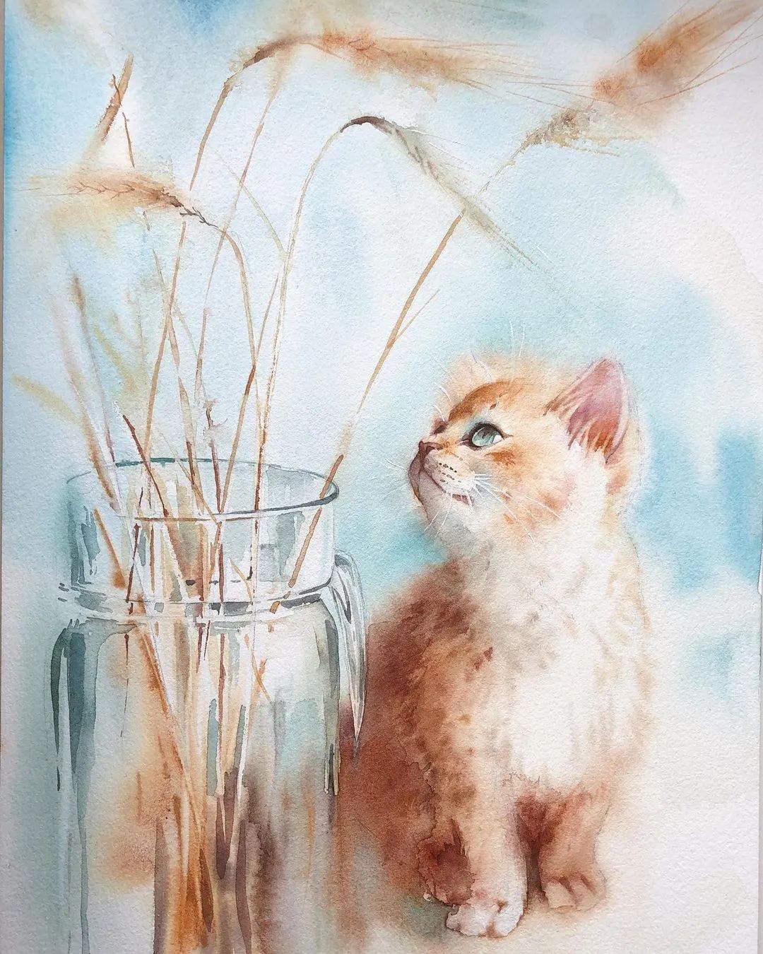 美女艺术家创作梦幻水彩作品空灵又清澈长在我的审美上了