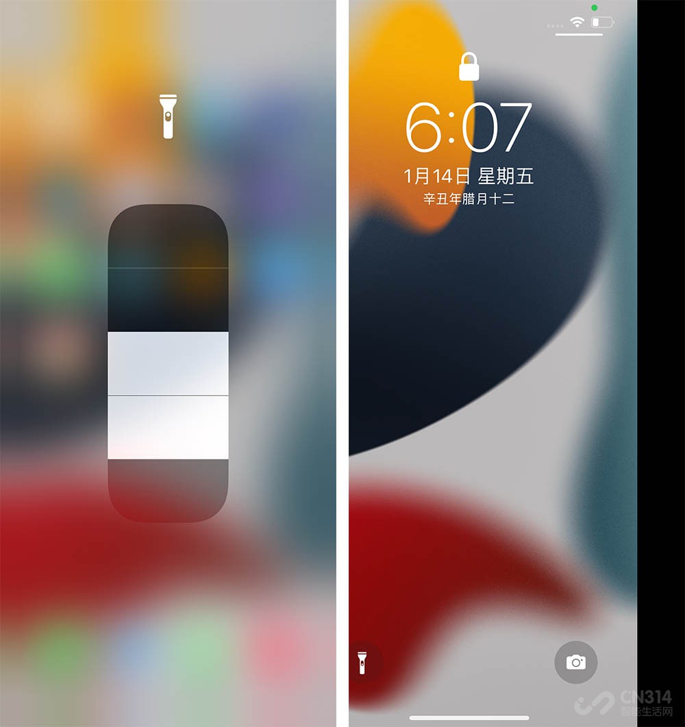 iphone的手电筒是可以调节亮度的,在控制中心长按手电筒图标就可进入