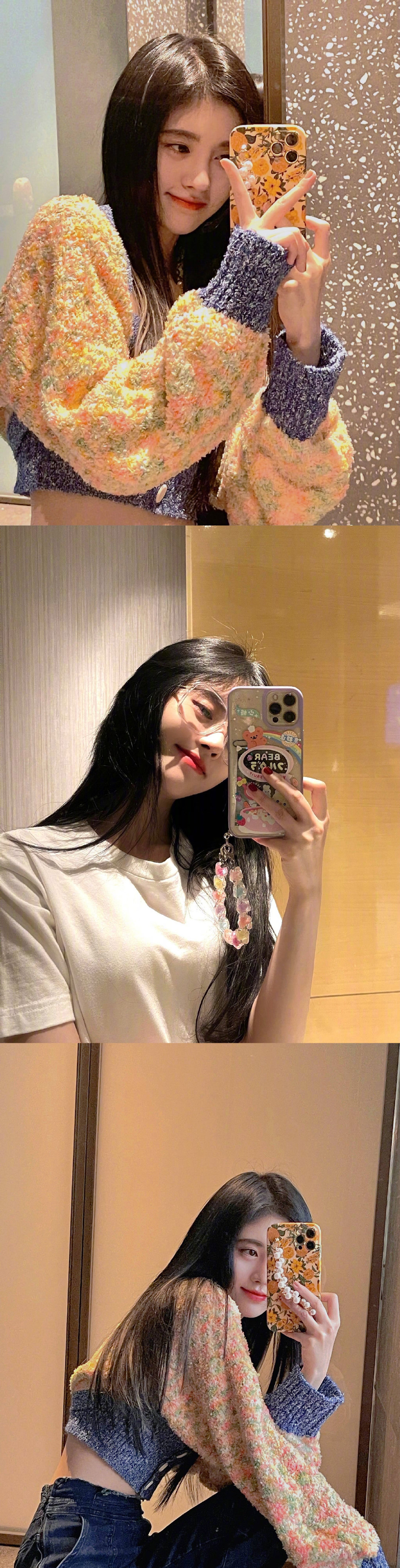 鞠婧祎对镜自拍合集