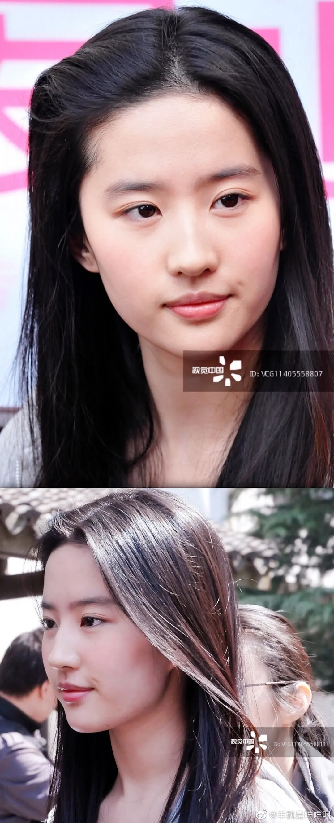 刘亦菲的淡妆与素颜